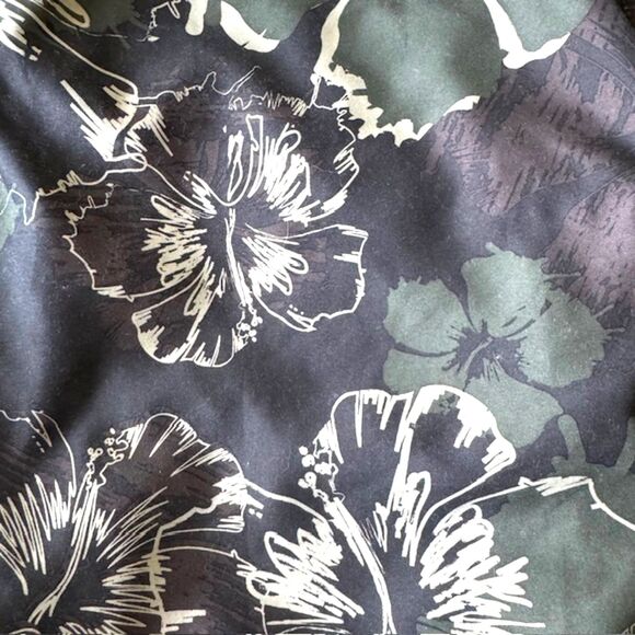 Op Men's SZ XL Swim Suit Trunks Hawaiian Green & Tan Elastic/Tie Waist, Pocket - Picture 6 of 11